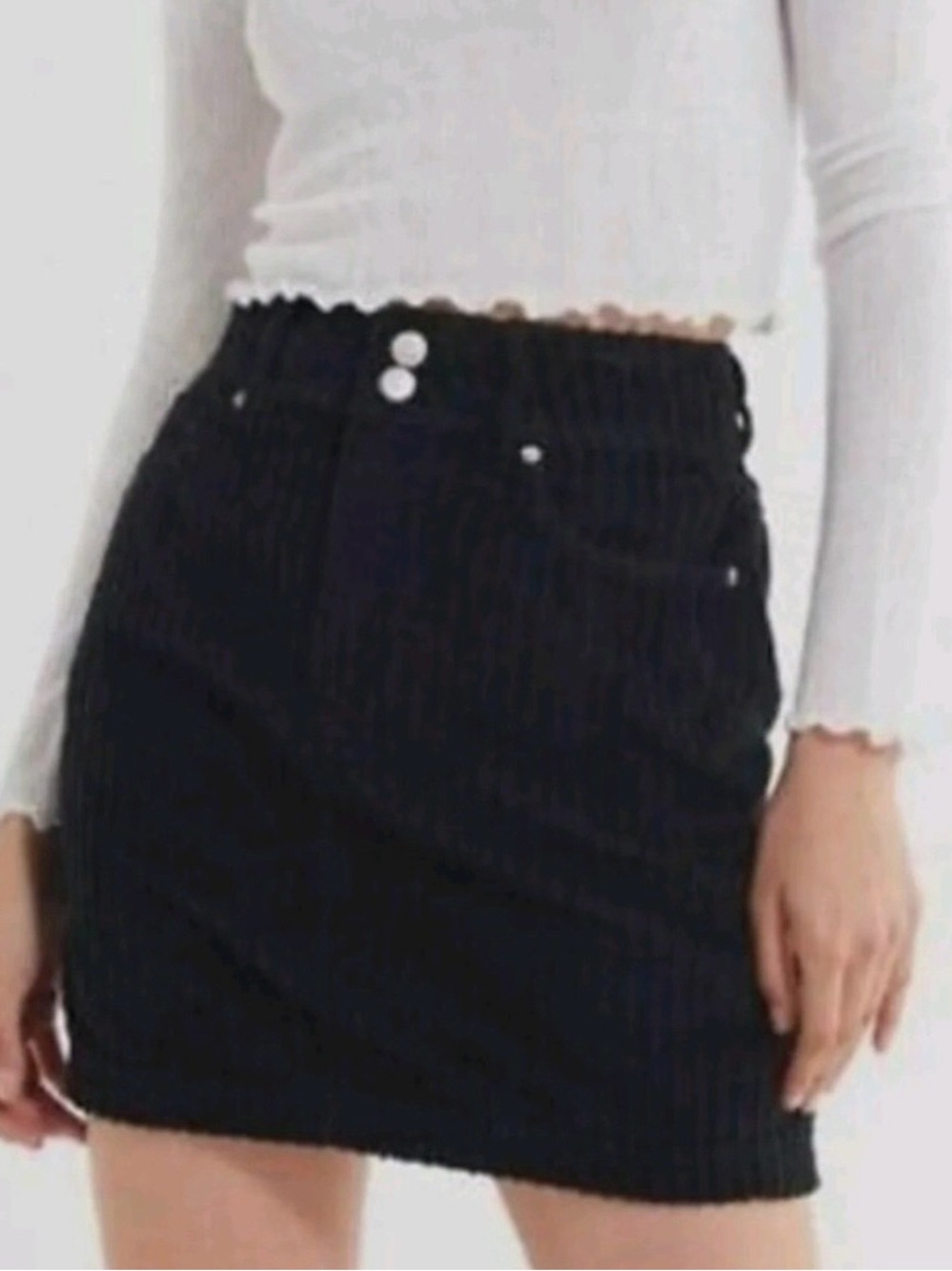 Urban Outfitters BDG Black Corduroy Mini Skirt Size XS
